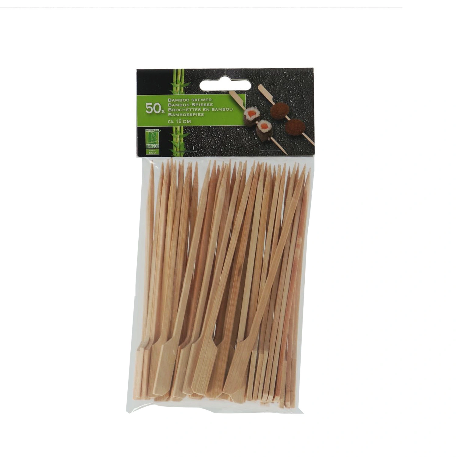 Eco-Import Bamboo Cocktailprikkers 15 Cm 50 Stuks 1 Eco-Import Bamboo Cocktailprikkers 15 Cm 50 Stuks