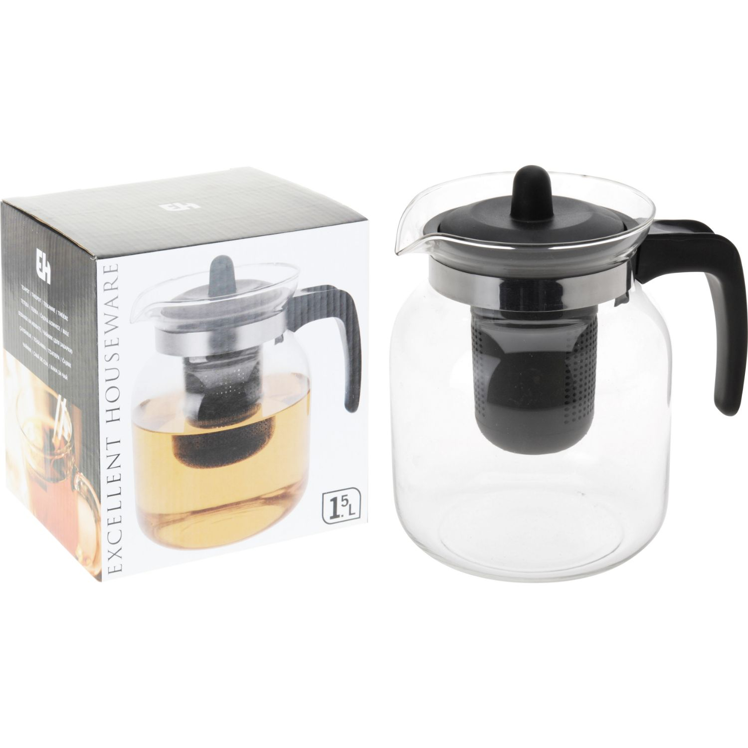 Excellent Houseware Theepot Voor Losse Thee 1,5 L 3 Excellent Houseware Theepot Voor Losse Thee 1,5 L - Afbeelding 3