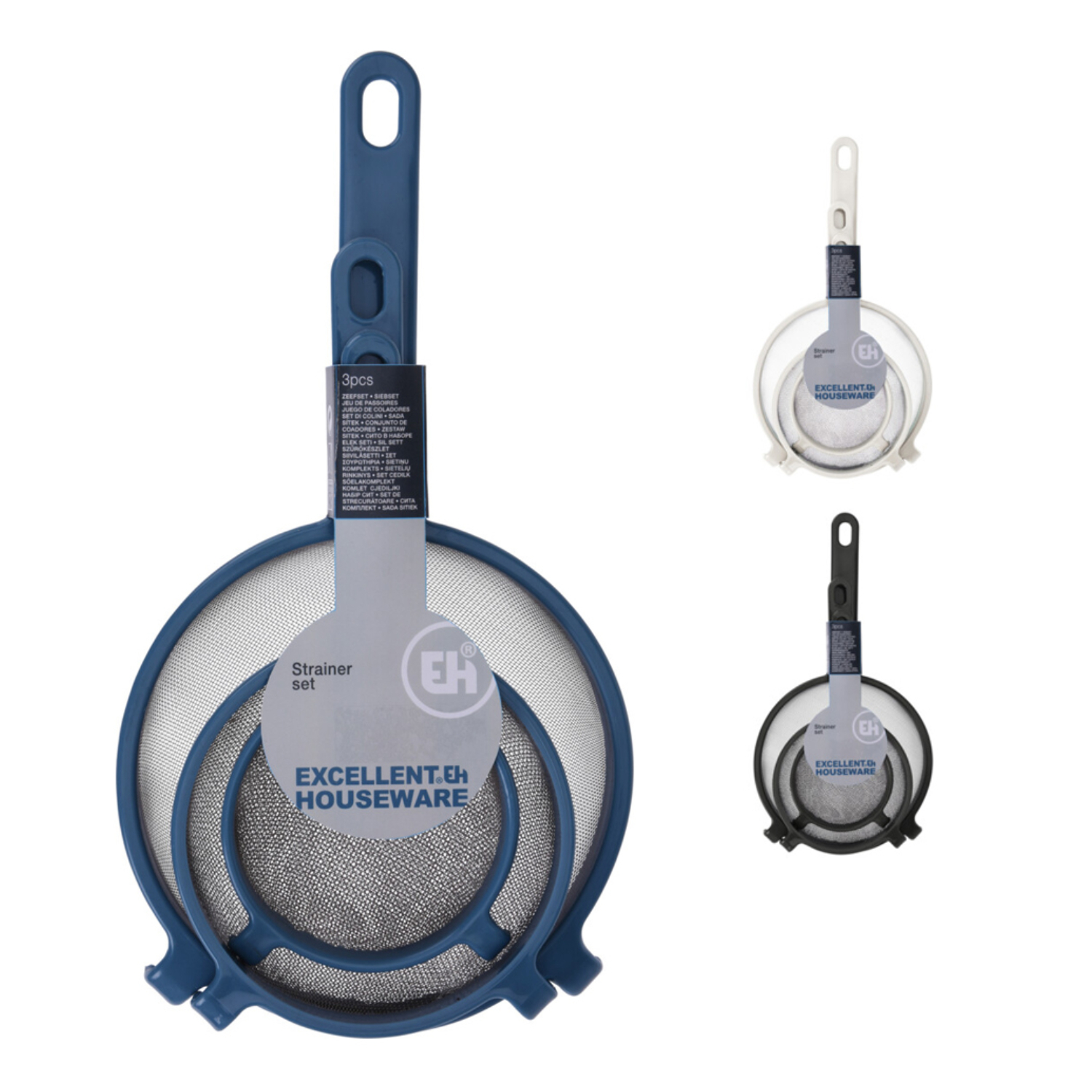 Excellent Houseware Zeefset Kunststof 3-delig 1 Excellent Houseware Zeefset Kunststof 3-delig