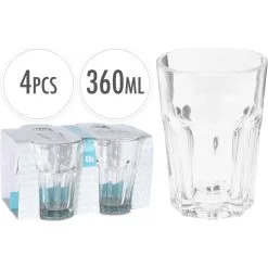Drinkglazenset 360 Ml 4 Stuks -Keukenapparatuur Winkel 102 0080 1
