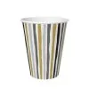 Bekers Stripes Black & Gold 24 Cl 10 Stuks