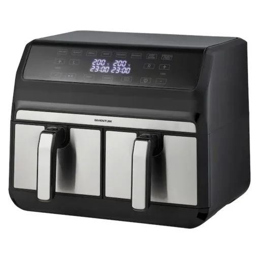 Inventum Hetelucht Friteuse Dubbel 2x 4 L Rvs/ Zwart 1700W -Keukenapparatuur Winkel 210 4299 1
